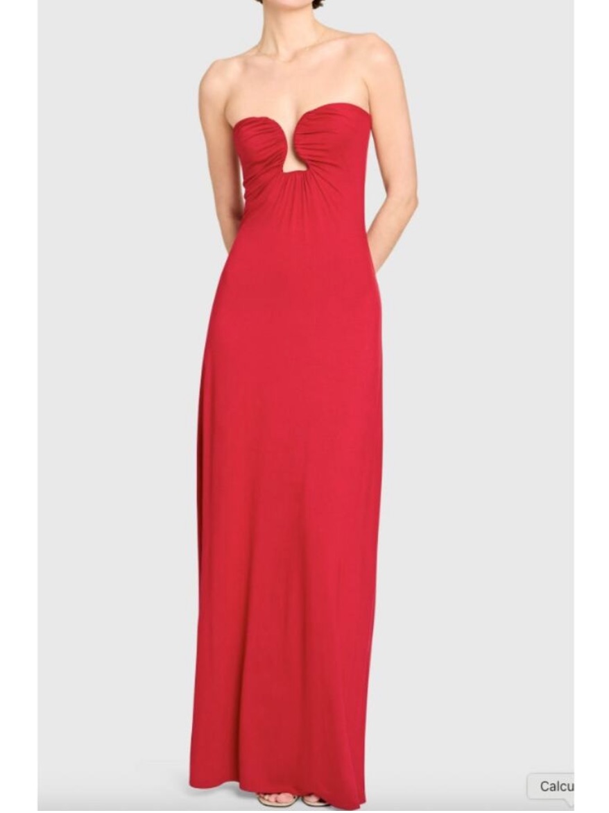 Nwot Amanda Uprichard Saladana Red Strapless Maxi Dress Size Xs